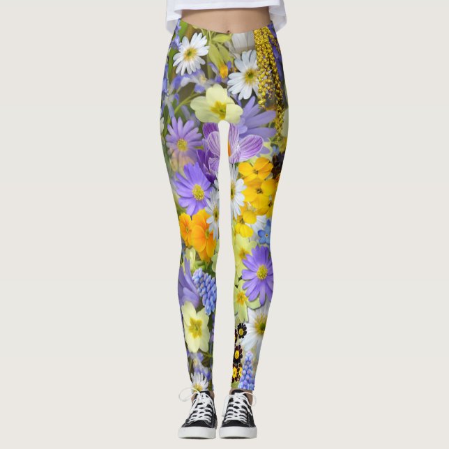 Leggings Une rafale de légendes de fleurs (Devant)