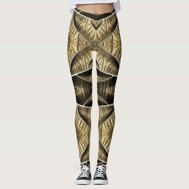 Leggings Une texture unique en bois "Ratti_Creative_Arts" (Devant)