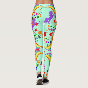 Leggings unicorne arc-en-ciel personnalisent les p