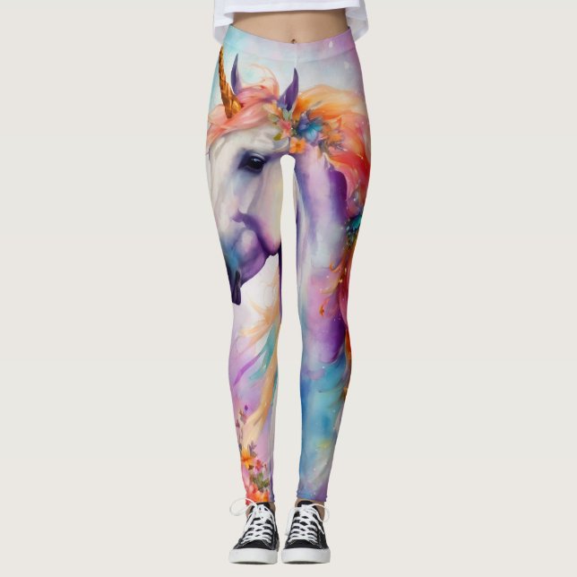 Leggings Unicorne couleur Pastel (Devant)