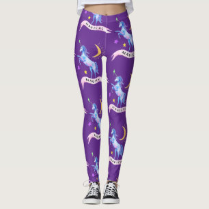 Leggings Unicorne d'aquarelle bleue