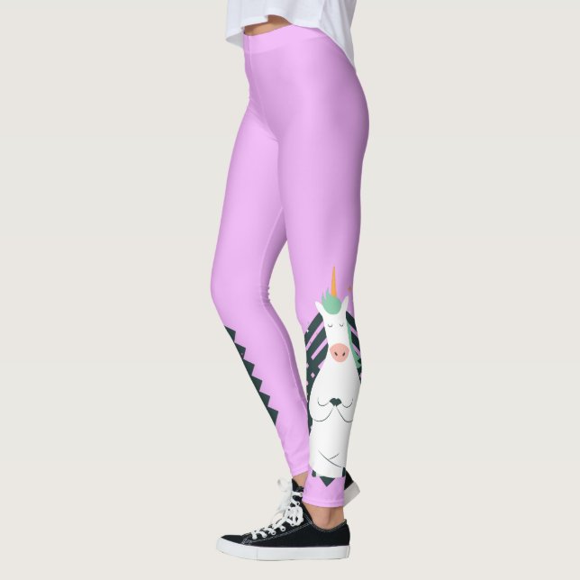 Leggings Unicorne en Pose de Yoga (Gauche)