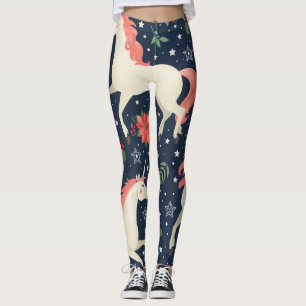 Leggings Unicornes Noël : Moyen Age Imprimer
