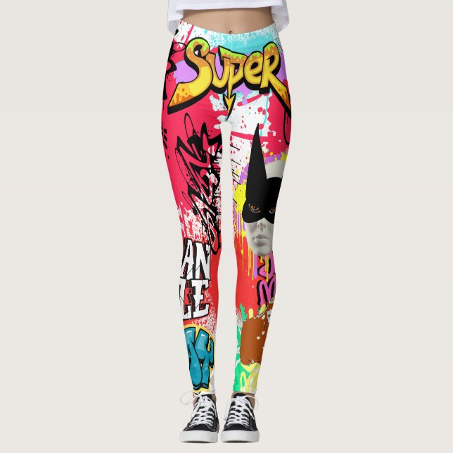Leggings Unique eye catching graffiti Spray paint Modern (Devant)