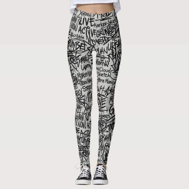 Leggings Urban Grunge Scribble  (Devant)