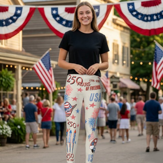 Leggings US 250th Anniversary Patriotic Gnome (USA 250th Anniversary Patriotic Gnome Leggings)