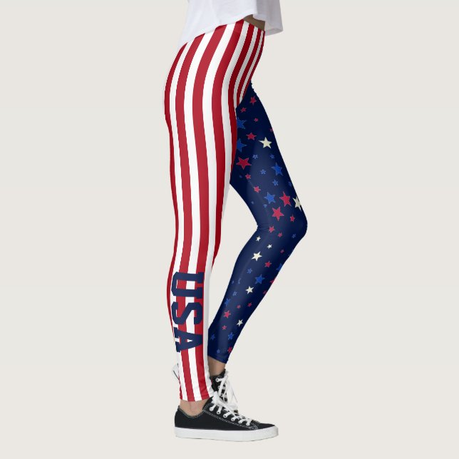 Leggings USA 4 juillet Patriotic Stars Stripes drapeau amér (Droite)