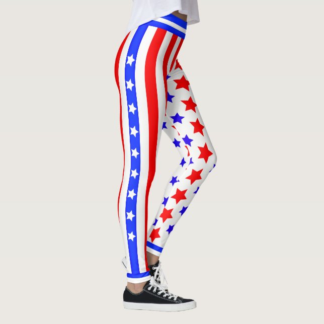 Leggings USA Stars and Stripes on WHITE (Droite)