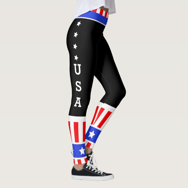 Leggings USA Stars and Stripes sur votre couleur (Droite)