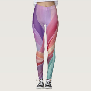 Leggings Vagues de tissu pastel abstrait