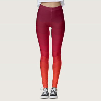 Leggings Vagues Ombre rouges et bordeaux