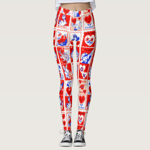 Leggings Valentine Retro Love Hugs Motif