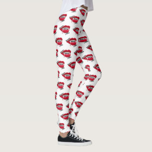 Leggings Vampire Parfois Je Mords Halloween Leggels Blanc