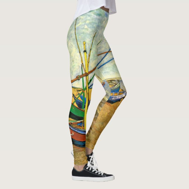 Leggings Van Gogh Bateaux de pêche sur la plage de Saintes  (Droite)
