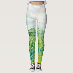 Leggings Van Gogh Green Blé Fields Auvers. Impressionniste