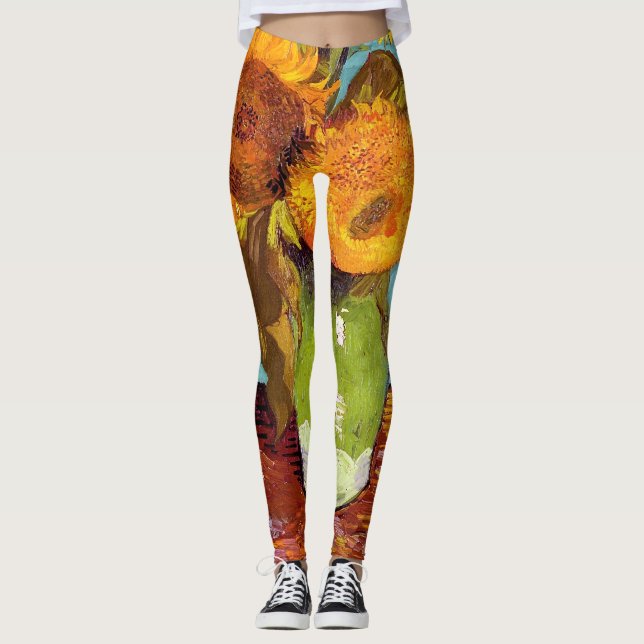 Leggings Van Gogh - Trois Tournesols Dans Un Vase - Art (Devant)