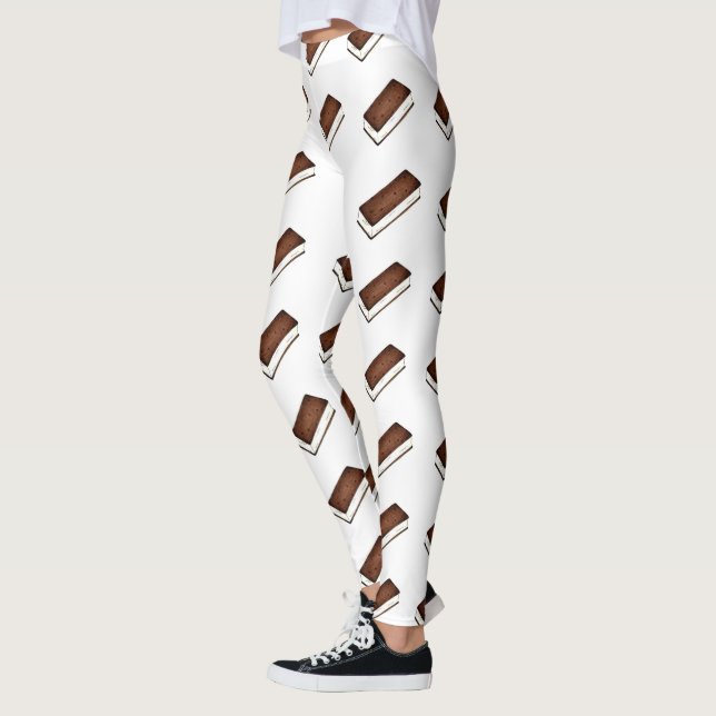 Leggings Vanille Chocolat Crème de glace Sandwich Junk Food (Gauche)