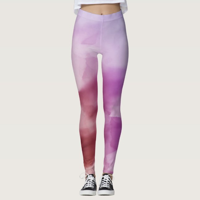 Leggings Variations de pourpre dans l'aquarelle (Devant)