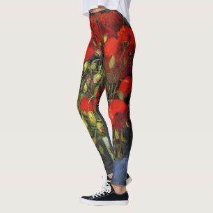 Leggings Vase avec des pavots rouges par Vincent van Gogh