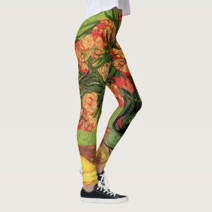 Leggings Vase avec Oleanders et livres par Vincent van Gogh