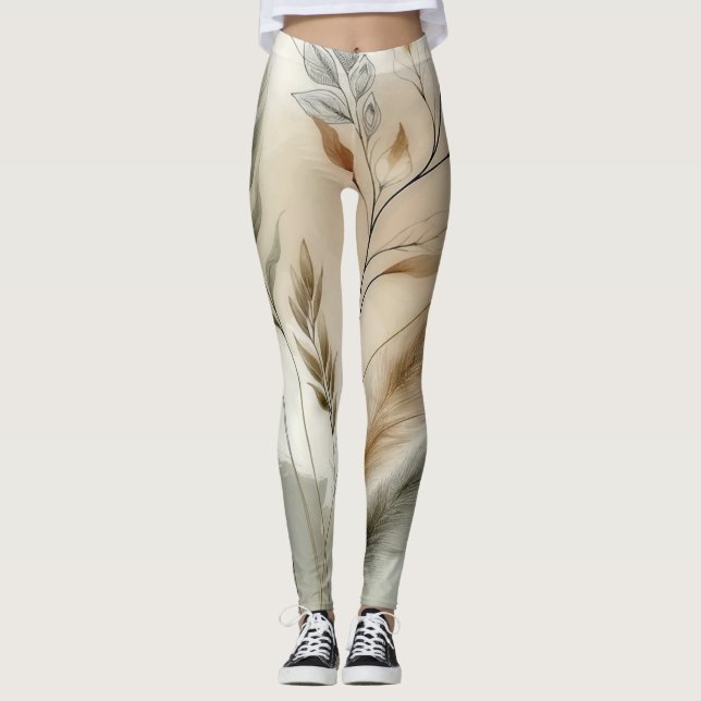 Leggings Végétation agitée Mariage botanique moderne (Devant)