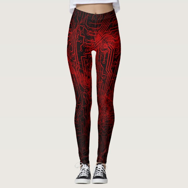 Leggings Veines rouges sang de carte (Devant)
