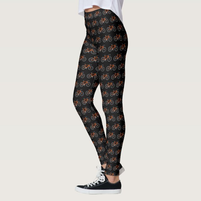 Leggings Vélos orange en noir (Gauche)