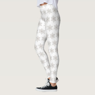 Leggings Véritable Motif Silver Snowflake