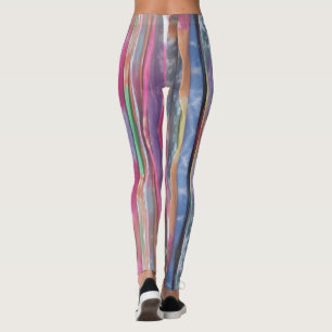 Leggings Veritically rayés colorés teignent en nouant le