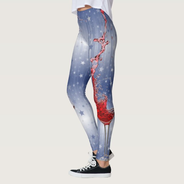 Leggings Verres de vin éclaboussant le vin rouge sur le (Gauche)