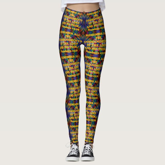 Leggings Vers de bible de 15h39 de nombres. (Devant)