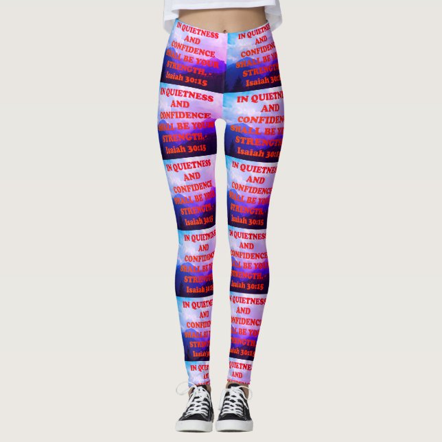 Leggings Vers de bible de 30:15 d'Isaïe. (Devant)