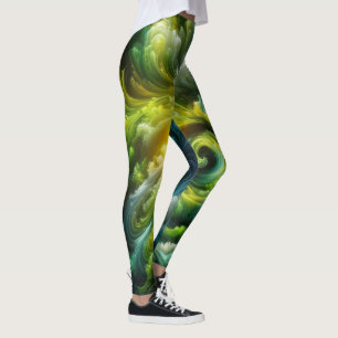 Leggings Vert brillant Abstrait moderne