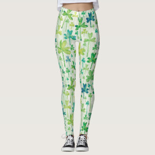 Leggings vert clair de la Saint-Patrick aux Trèfle