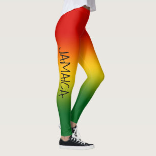 Leggings Vert jaune rouge de guêtres colorées jamaïcaine