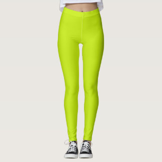 Leggings Vert Lime Néon Vibrant - Minimalisme Mode
