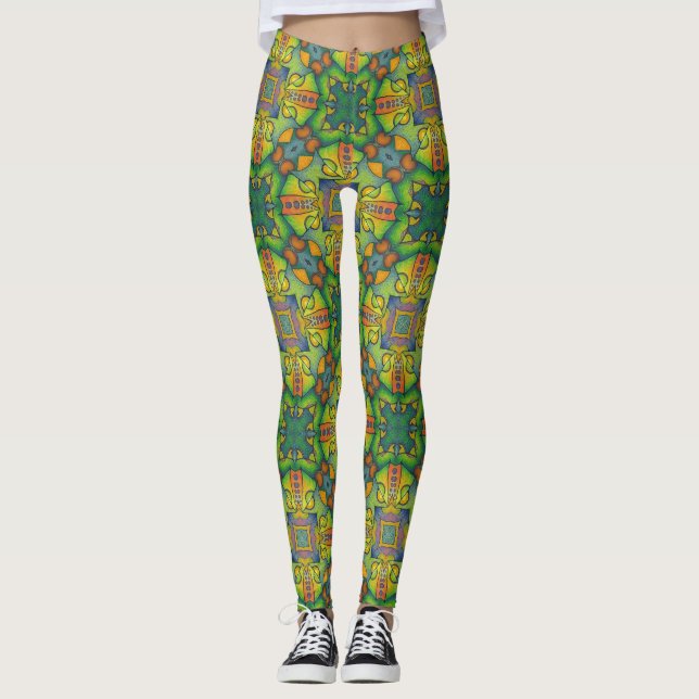 Leggings vert motif (Devant)