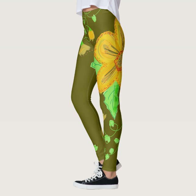 Leggings vert olive (Gauche)