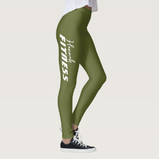 Leggings Vert olive foncé Danse Fitness Workout Gym Yoga