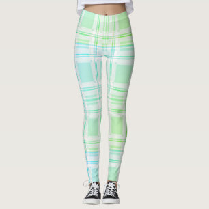 Leggings Vert Pastel Plaid