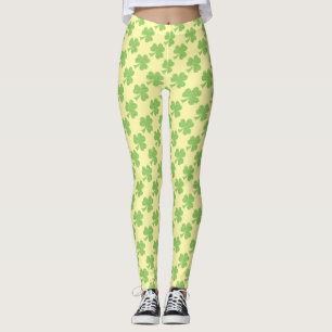Leggings Vert Shamrock Pois St. Patrick's Day jaune