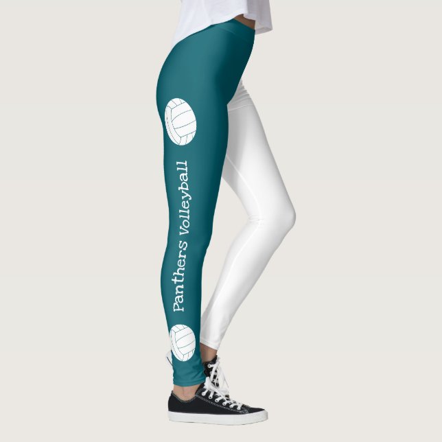 Leggings vertical text ANY color volleyball team name (Droite)