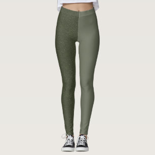 Leggings verts à deux tons de mousse (matte + text