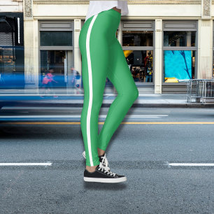 Leggings verts chic avec Gras Blancs