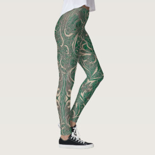 Leggings verts Motifs gothiques