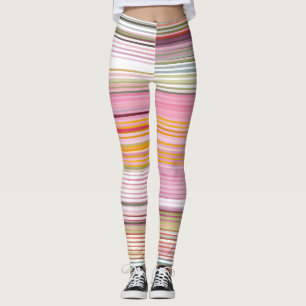 Leggings Vêtements actifs rayés rose multicolore