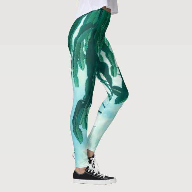 Leggings Vibes été Palm Tree Cactus vert pâle (Droite)