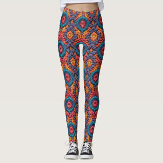 Leggings Vibes super Crochet Couleurs vives lumineuses Boho
