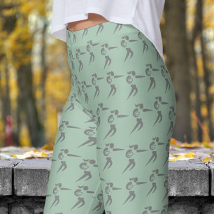 Leggings Vibrant Cambridge Blue Womens Rugby Motif