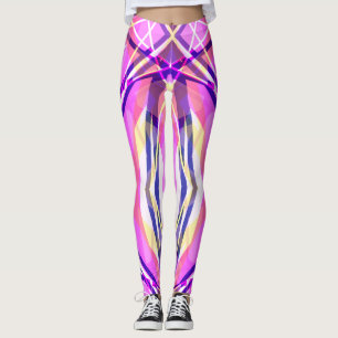 Leggings Vibrant Gras Rose Bleu Jaune Blanc Funky Gym